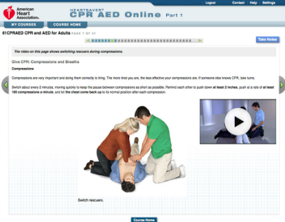 Heartsaver CPR AED online class